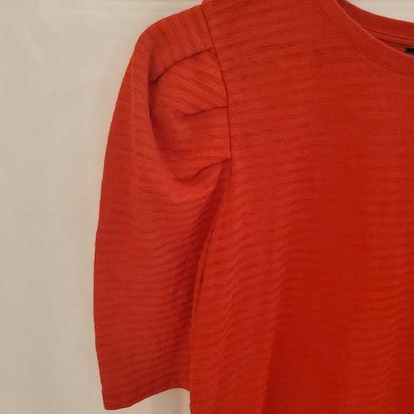 Who What Wear Red Longer Short Sleeve Top with Puffed Shoulders Size L - Picture 4 of 15